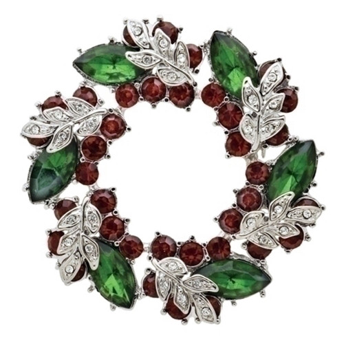 Christmas Wreath Story Jewelry Pin