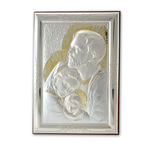 Holy Family Silver Icon 7x5IN