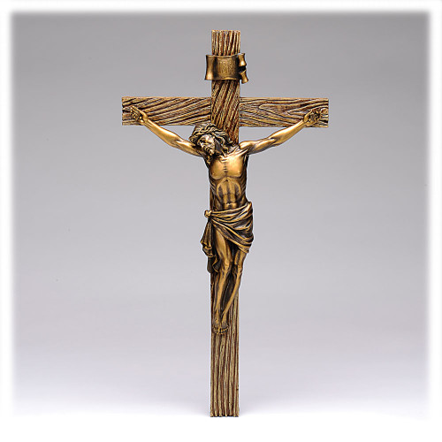 Antique Gold Crucifix 14IN