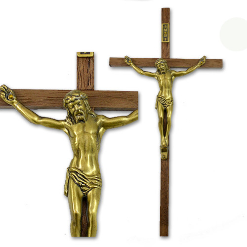 Crucifix Bronze Corpus Wood Cross