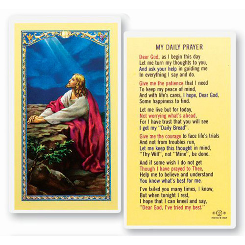 My Daily Prayer Holy Card Laminated