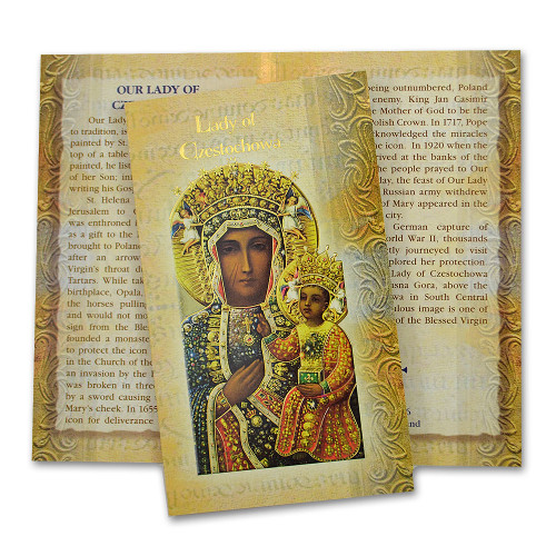 Lady of Czestochowa Mini Lives Holy Card