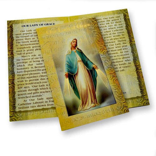 Our Lady of Grace Mini Lives Holy Card