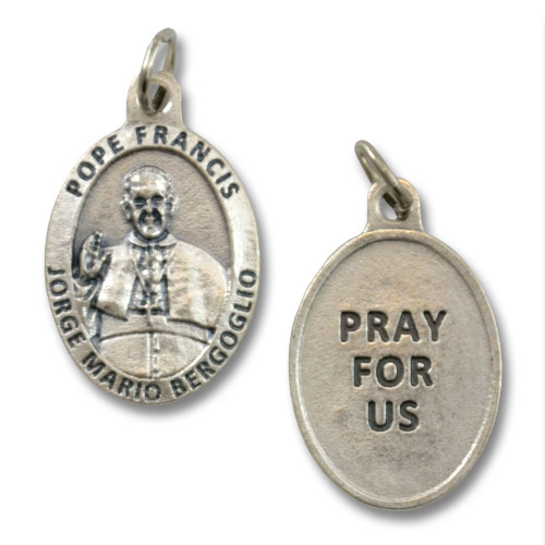 Pope Francis Silver Oxidized Medal