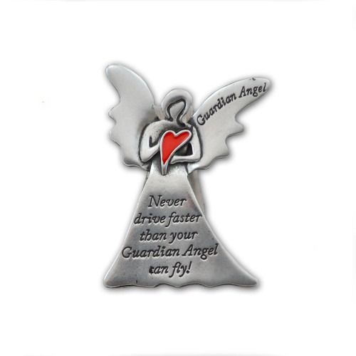Guardian Angel with Heart Visor Clip | St. Patrick's Guild