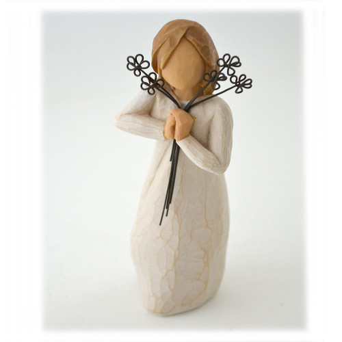 Friendship Willow Tree Figurine with Metal Flowers