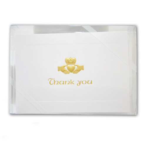 Box/10 Thank You Cards w/Gold Embossed Claddagh