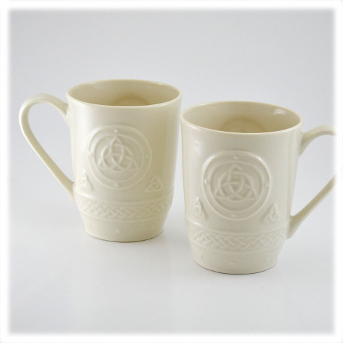 Set of 2 Celtic Mugs by Belleek of Ireland