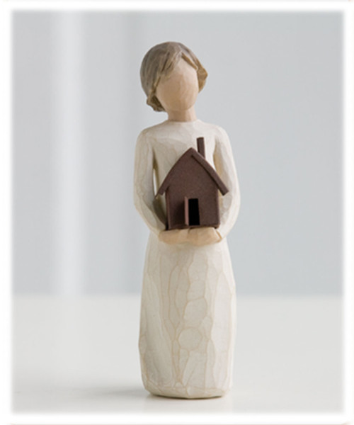 Mi Casa Willow Tree Statue of woman holding a house