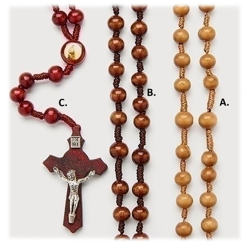 Wooden Rosary 3 Asst