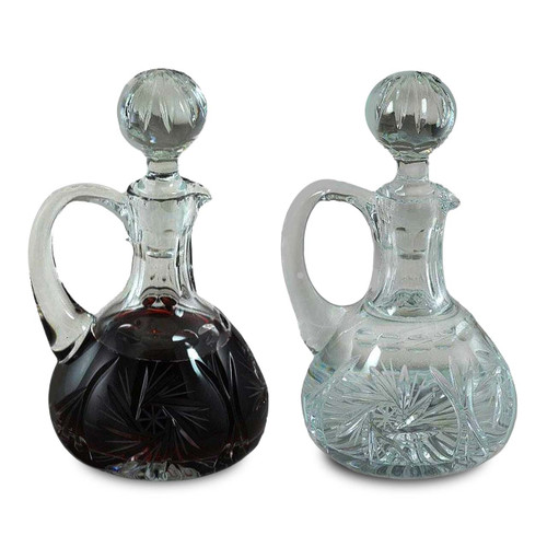 7oz Lead Crystal Cruet Set
