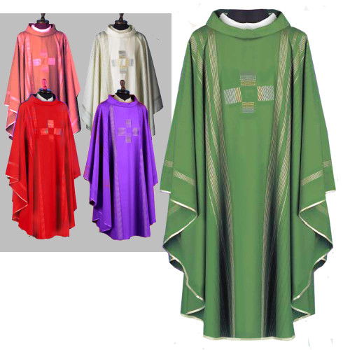 860 Green Chasuble in Linea from Solivari