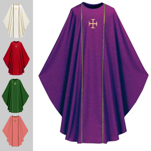 Purple Chasuble in Pius Fabric from Slabbinck