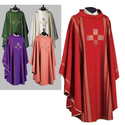 860 Red Chasuble in Linea from Solivari