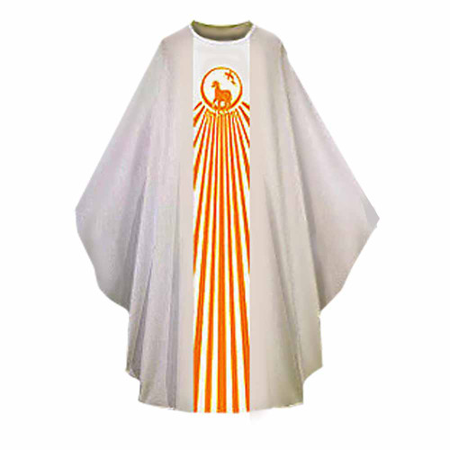 5111 White Chasuble in Pius