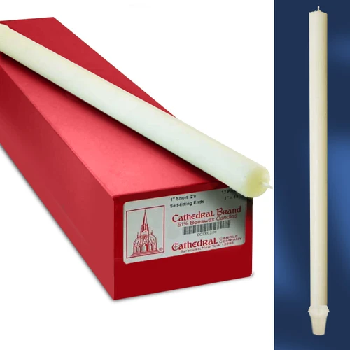 Short 2-1 Altar Candle SFE 51% Beeswax