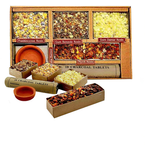 Incense Sampler with Charcoal and Burner