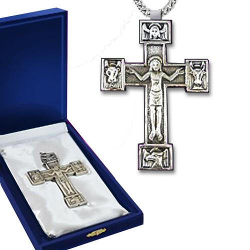 Silver Pectoral Cross with Case made in Italy