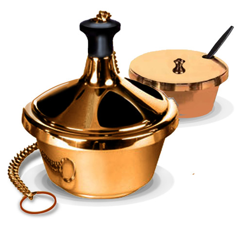 Bronze Censer & Boat w/Single Chain