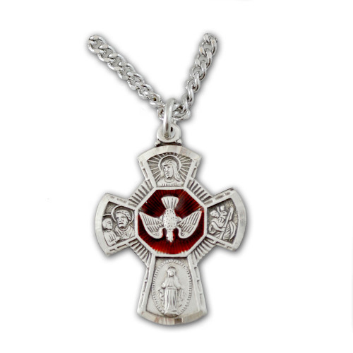 Vintage Sterling Silver 4 Way Cross Medal - josieandperri