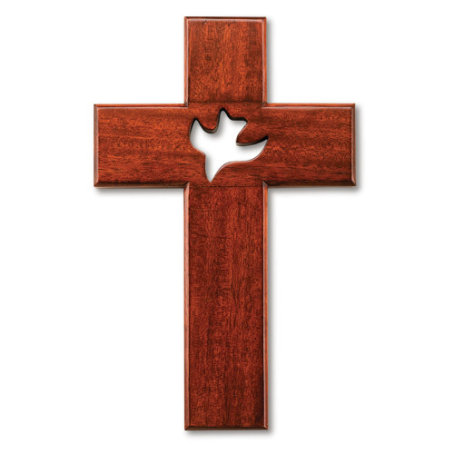 Cross With Dove Cut Out 10"H and made of wood