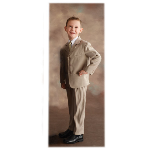 Khaki 5-Piece Boy's First Communion Suit