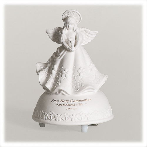 Music Box First Communion Musical Angel Figurine