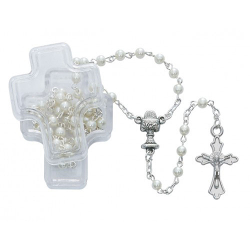 Pearl Rosary in Cross Box