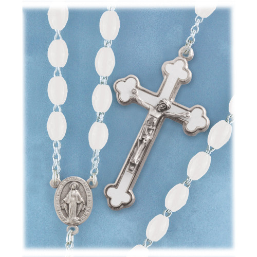 White Inexpensive Rosary