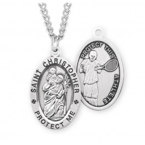 Oval Sterling Silver St Christopher Adults Pendant – Silverbling.ie