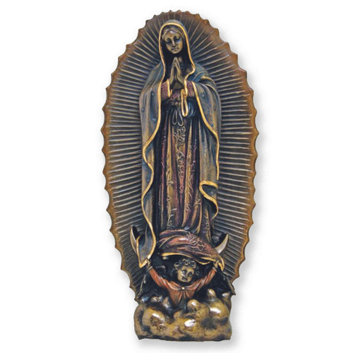 9-1/2" Our Lady of Guadalupe Bronzed Resin Statue