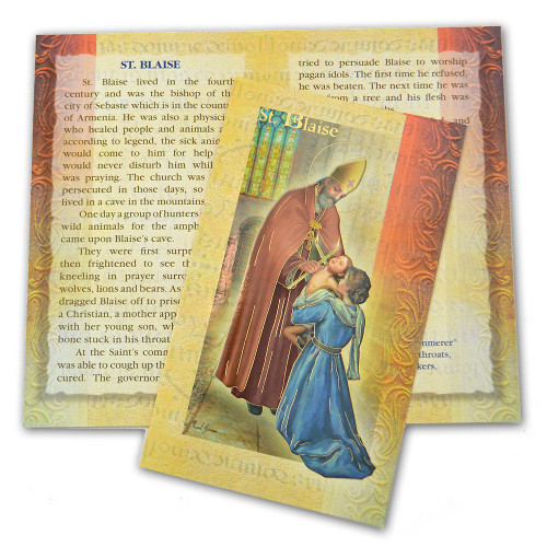St Blaise Folded Holy Card