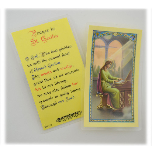 St Cecilia Prayer - Laminated Prayer Holy Card