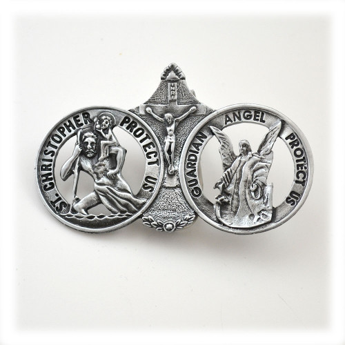 Guardian Angel Car Visor Clip Pewter St. Patrick's Guild