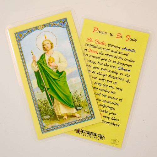 St Jude Laminated Holy Card With Prayer