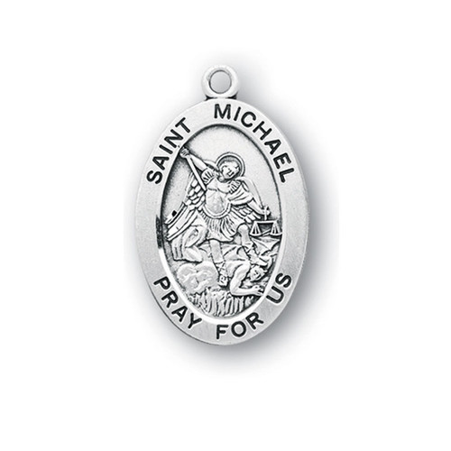 St. Michael Medal Large Necklace on 24