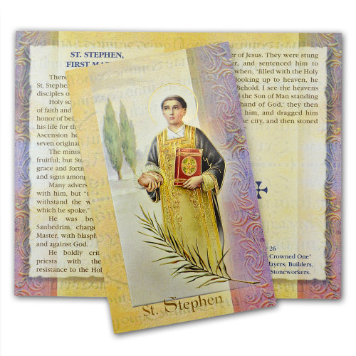 St Stephen Mini Lives Holy Card