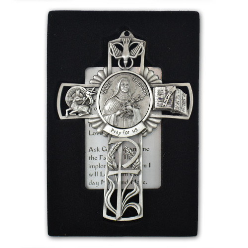 St Therese Pewter Cross