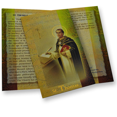 St. Thomas Aquinas Folded Holy Card