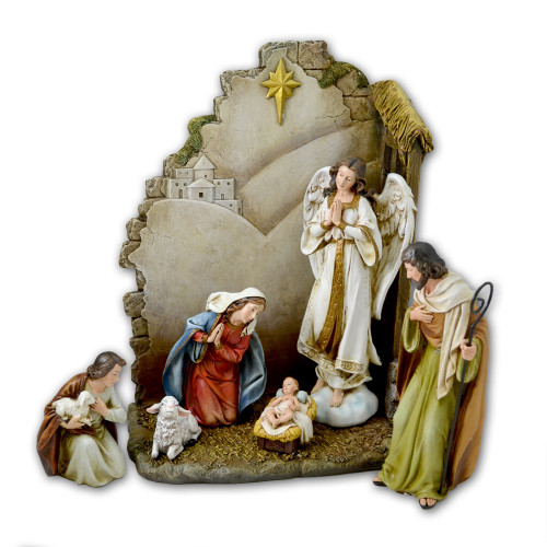 Nativity Set 7PCS 13 IN Back w/Star