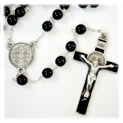 美品 CHRISTIAN R.LASSEN サファイアナイト 45/250 Black St. Benedict Rosary w/Deluxe Crucifix | St. Patrick's