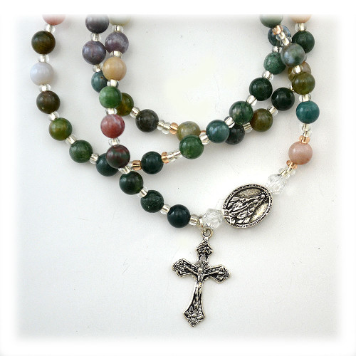 Green and Black Rosary Bracelet