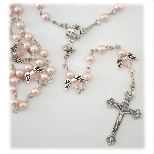 6MM Pink Bead Child's Rosary