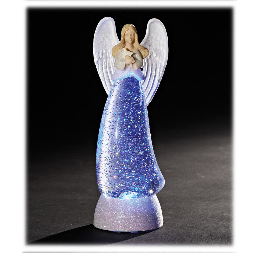 Angel LED Glitterdome 11"H Angel LED Glitterdome 11"H
