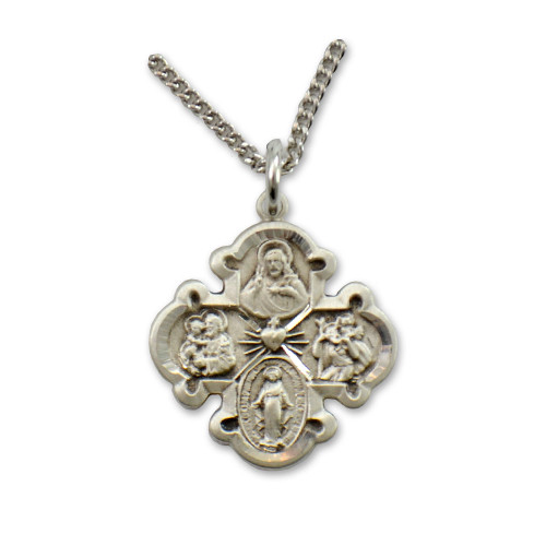 Silver 4-Way Cross 20IN Chain