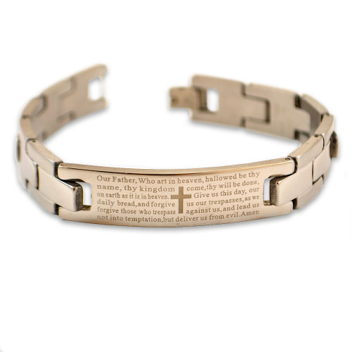 The Lord's Prayer Chunky Golden Bracelet | Bracelet shops, Cross charms,  Chain bracelet