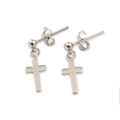 Sterling Cross Dangle Earrings
