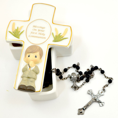 PM Cross Box With Boys Rosary