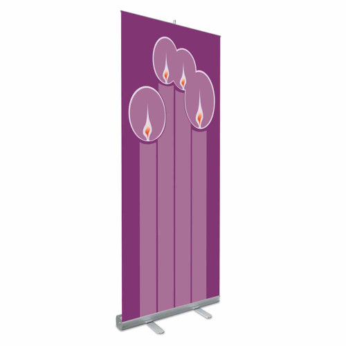 866-7319 Roll-up Advent Banner with metal stand and box