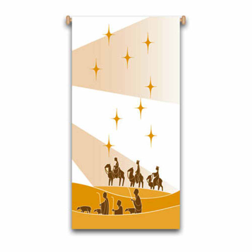 7729 Three Kings Banner 24" x 48" with yellow design